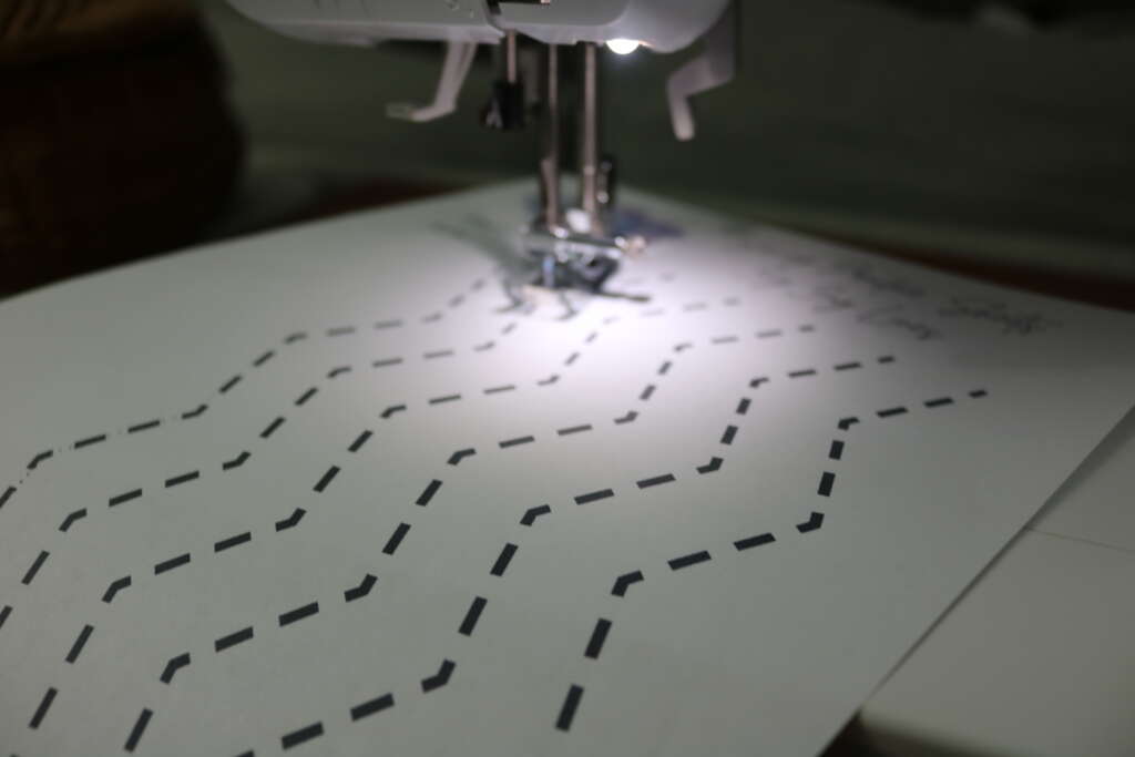 sewing practice sheets - zig zag maneuvering directions 2