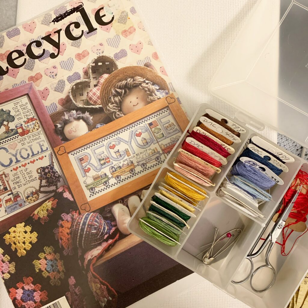 Colorful embroidery floss and sewing supplies representing creative hobbies and novelty in homemaking.